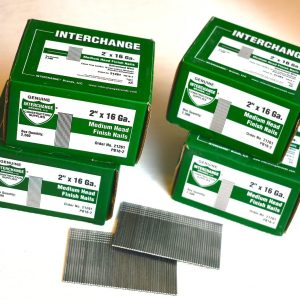 2 inch 16 gauge medium head finish nails, box of 2500