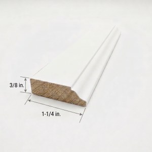 Primed door stop moulding, 3/8 by 1-1/4 inch