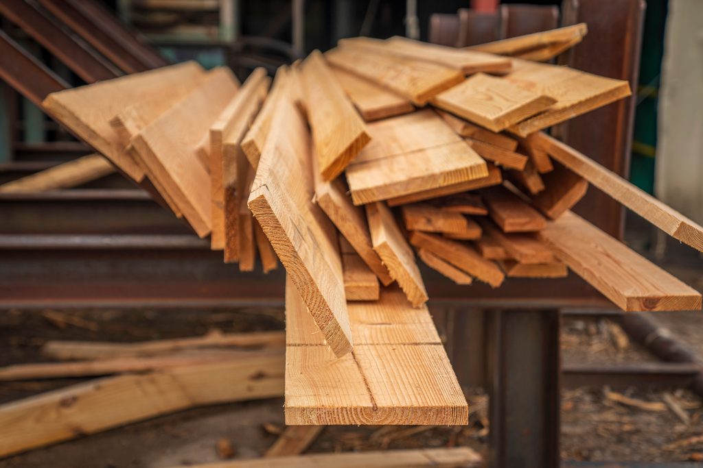 Stacked lumber for cabinet shops